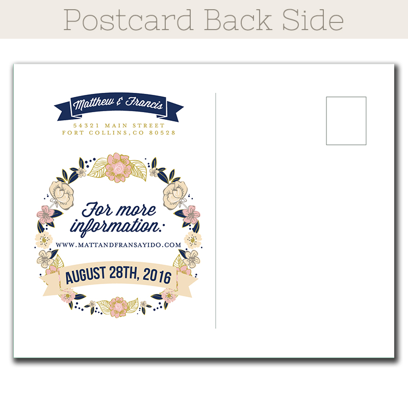 Wedding Bouquet Save The Date Postcard The Print Cafe